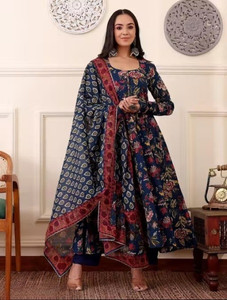 Hartik Fashion Printed Anarkali Kurta, Bottom & Dupatta Set