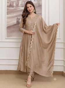 KALKI COLLECTION Embroidered Anarkali Kurta, Bottom & Dupatta Set