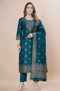 Croset Fashion Printed Kurta, Trouser/Pant & Dupatta Set