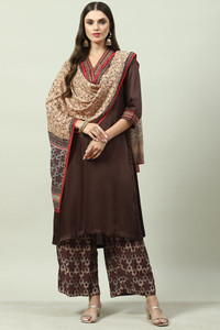BIBA Printed Kurta, Palazzo & Dupatta Set