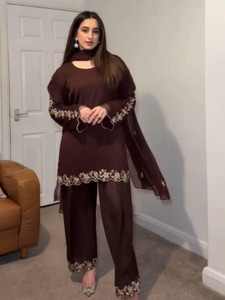 KHODAL BOUTIQUES Embroidered Kurta, Patiala & Dupatta Set