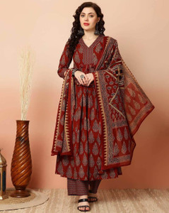 Bairaj Printed Kurta, Trouser/Pant & Dupatta Set