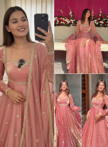 TRANDTIDE Embroidered Anarkali Kurta, Bottom & Dupatta Set
