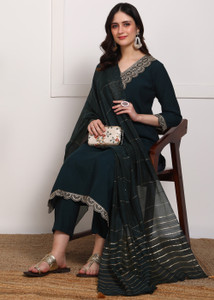 New Ethnic 4 You Embroidered Kurta, Salwar & Dupatta Set