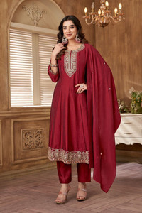 Aarya Fashion Embroidered Kurta, Salwar & Dupatta Set