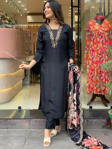 Rekag Embroidered Kurta, Trouser/Pant & Dupatta Set