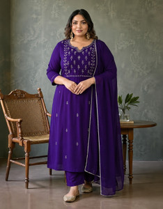 V2BENTERPRISE Embroidered Kurta, Trouser/Pant & Dupatta Set