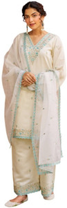 Wtune Embroidered Kurta, Salwar & Dupatta Set