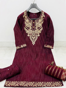 Vibrant Gaze Embroidered Kurta, Trouser/Pant & Dupatta Set