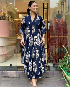 Yusra Printed Kurta, Trouser/Pant & Dupatta Set