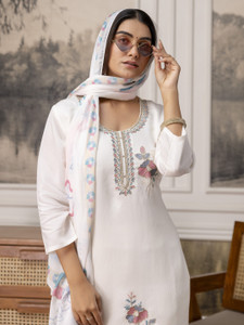 VredeVogel Embroidered Kurta, Trouser/Pant & Dupatta Set