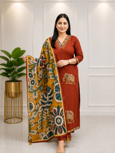 PILUDI Printed Kurta, Trouser & Dupatta Set - Image 6
