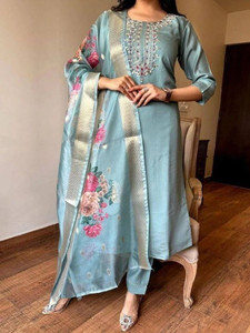 LIZORD FAB Embroidered Kurta, Trouser/Pant & Dupatta Set