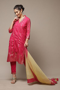 BIBA Printed, Striped Kurta, Trouser/Pant & Dupatta Set