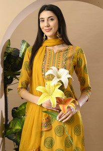 LYCHNIS Printed Kurta, Trouser/Pant & Dupatta Set
