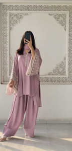 KALKI COLLECTION Embroidered Kurta, Sharara & Dupatta Set