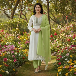 Greta Fashion Embroidered Kurta, Trouser/Pant & Dupatta Set
