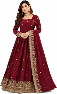 NITIGLOW Embroidered Anarkali Kurta, Bottom & Dupatta Set