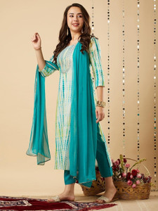 Jeeny Embroidered Kurta, Trouser/Pant & Dupatta Set