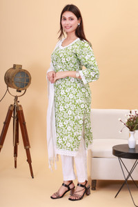 TWIKA Embroidered, Embellished, Woven Kurta, Trouser/Pant & Dupatta Set