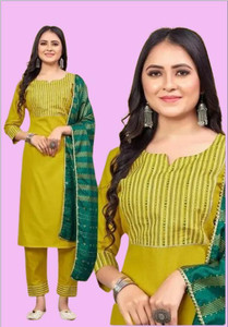 CLAVINET Self Design Kurta, Trouser/Pant & Dupatta Set