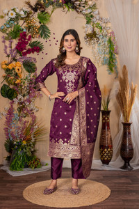 BROYAAR SHOP Woven Kurta, Trouser/Pant & Dupatta Set