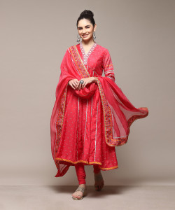 BIBA Printed Kurta, Salwar & Dupatta Set