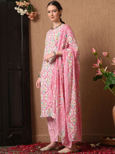 Aimca Printed Kurta, Palazzo & Dupatta Set