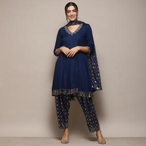 BIBA Embroidered Kurta, Salwar & Dupatta Set