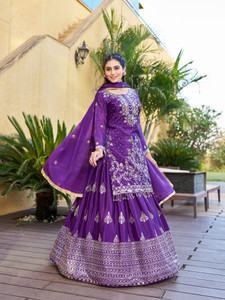 Skyliner Embroidered Anarkali Kurta, Bottom & Dupatta Set