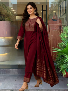 aurbhi Embroidered Kurta, Trouser/Pant & Dupatta Set