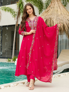 DHRUMI Embroidered Anarkali Kurta Set - Image 6