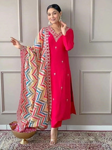 PILUDI Embroidered Kurta, Salwar & Dupatta Set