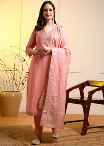 New Ethnic 4 You Embroidered Kurta, Salwar & Dupatta Set