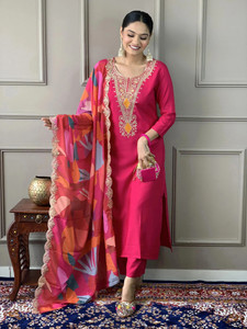Tylissa Embroidered Kurta, Trouser/Pant & Dupatta Set