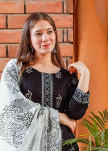 RD Textiles Printed Kurta, Palazzo & Dupatta Set