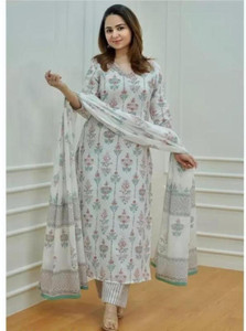 Fargin Printed Kurta, Trouser/Pant & Dupatta Set