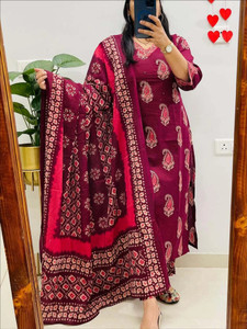 Dholiwal Fashion Printed Kurta, Trouser/Pant & Dupatta Set