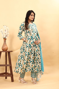 sky fab Printed Kurta, Trouser/Pant & Dupatta Set