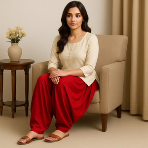 khatuja's Cotton Blend Solid Salwar