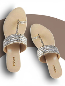 MOCHI Women Gold-Toned Embellished Wedge Sandals Women Wedges