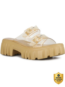 Inc.5 Party Wear Transparent Round Toe Platform Heel Sandals Women Heels