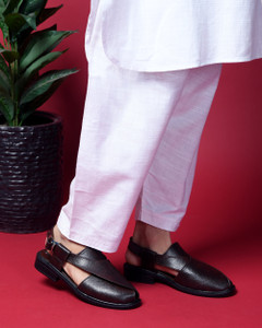 Stepsoft Men�s Peshawari Sandals Traditional Faux Leather Slip On Ethnic Casual Wear Men Sandals