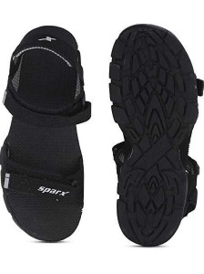 Sparx पुरुषों के लिए काला, ग्रे स्पोर्ट्स सैंडल - Image 6