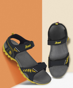 Paragon Paragon K1424G Men's Stylish Lightweight & Durable Blue- Yellow Velcro Sandals Men Clogs