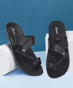 Paragon PUK2221G Men's Slip-on Black Sandals for Men | Comfortable Sole & Durable Men Sandals