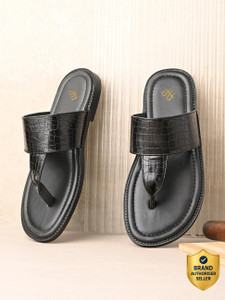House of Pataudi Men Sandal (Black, 7) - Image 1