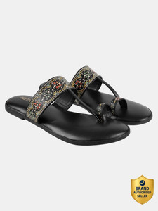 METRO BlackPrintedOneToe Women Flats