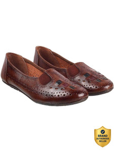 MOCHI TanBallerinaswithLaserCuts Women Flats