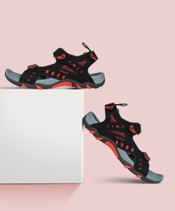 Sparx SS 485 Men Red, Black Sports Sandals